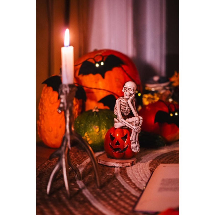 LED Декоративна гірлянда HALLOWEEN 10xLED/2xAA/теплий білий 1,3м кажани