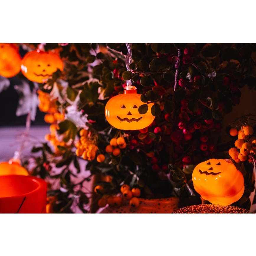 LED Декоративна гірлянда HALLOWEEN 20xLED/3xAA/теплий білий 3,3м гарбуз