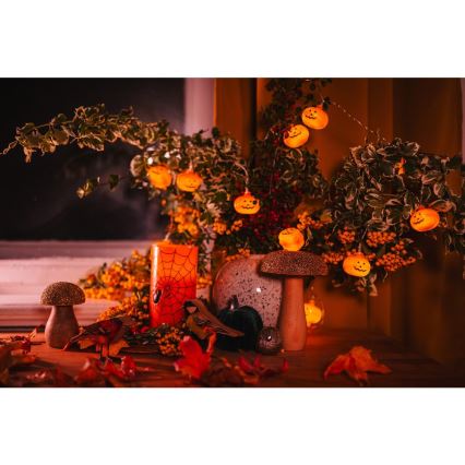 LED Декоративна гірлянда HALLOWEEN 20xLED/3xAA/теплий білий 3,3м гарбуз