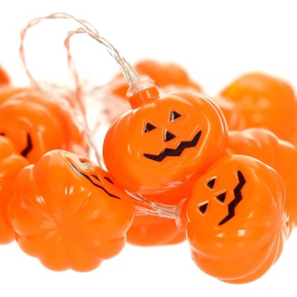 LED Декоративна гірлянда HALLOWEEN 20xLED/3xAA/теплий білий 3,3м гарбуз