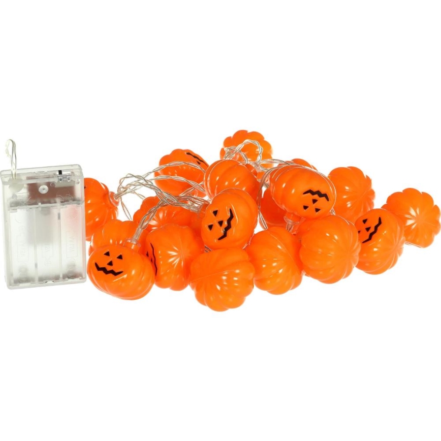LED Декоративна гірлянда HALLOWEEN 20xLED/3xAA/теплий білий 3,3м гарбуз