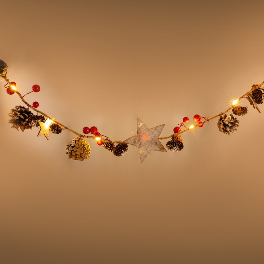 LED гірлянда 10xLED/3xAA 2,5m тепла біла