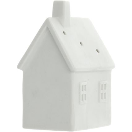 LED Порцелянова прикраса LED/3xLR44/теплий білий будиночок білий