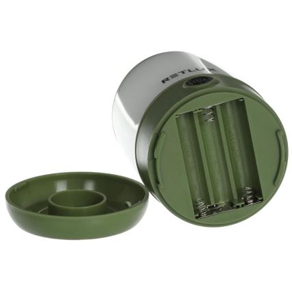 LED Портативна лампа з регулюванням яскравості LED/3W/3xAAA зелений