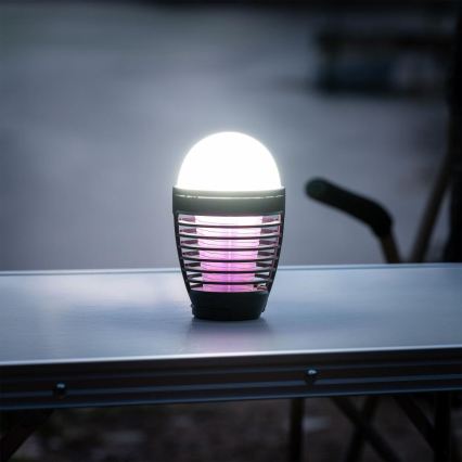 Retlux - LED портативная перезаряжаемая лампа с ловушкой для насекомых LED/5 Вт/1800 мА·ч IP44 чёрная