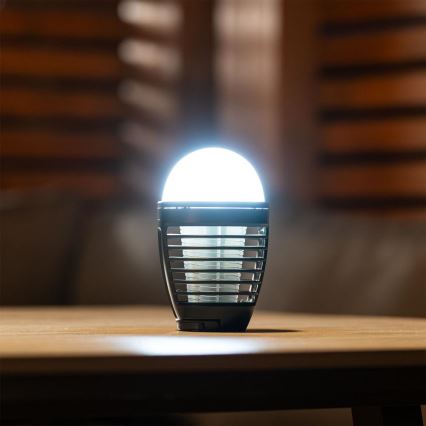 Retlux - LED портативная перезаряжаемая лампа с ловушкой для насекомых LED/5 Вт/1800 мА·ч IP44 чёрная