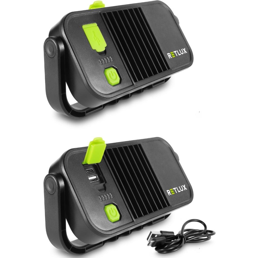 LED рабочий фонарь с функцией повербанка LED/4400 mAh IP44 жёлтый/чёрный