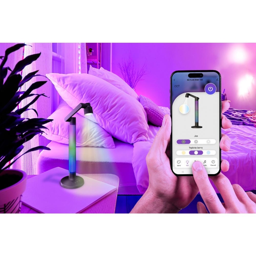 Настольная светодиодная лампа LED RGBW с регулировкой яркости LED/10 Вт/5 В 2700-6000K Wi-Fi Tuya + пульт дистанционного управления