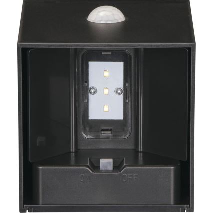 Retlux - LED сонячний настінний світильник з датчиком LED/1W/3,7V 1200 mAh IP44 чорний