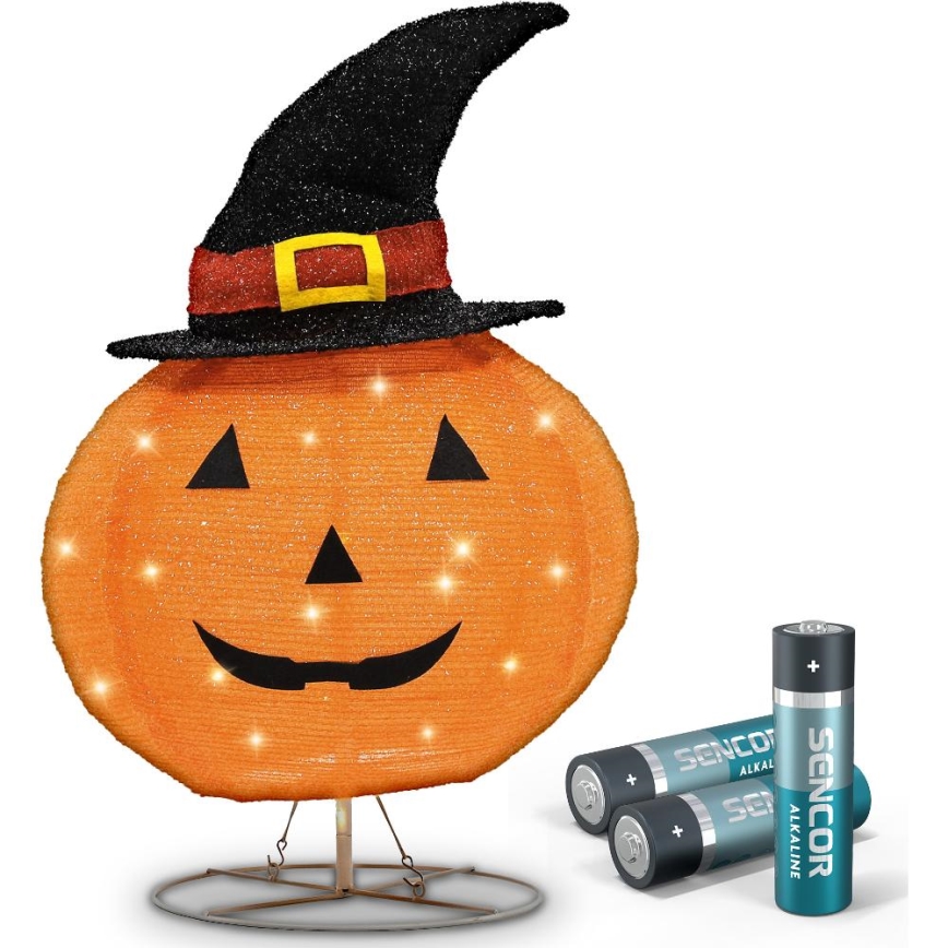 LED Вулична прикраса HALLOWEEN LED/3xAA/теплий білий IP44 гарбуз