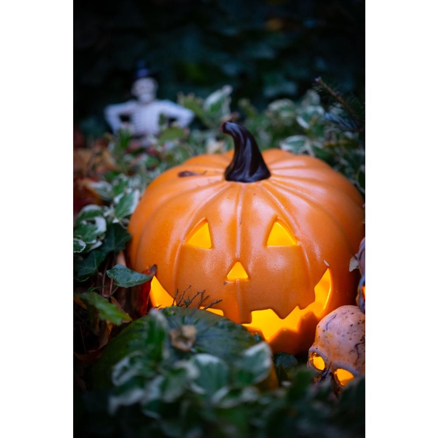LED Керамічний гарбуз HALLOWEEN LED/3xLR44/теплий білий