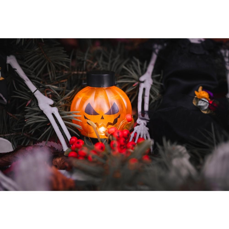 НАБІР 6x LED Прикраса HALLOWEEN LED/1xCR2032/теплий білий гарбуз