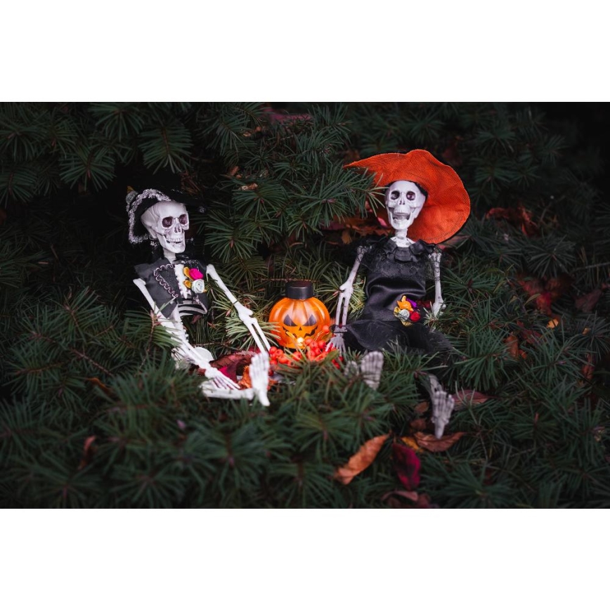 НАБІР 6x LED Прикраса HALLOWEEN LED/1xCR2032/теплий білий гарбуз