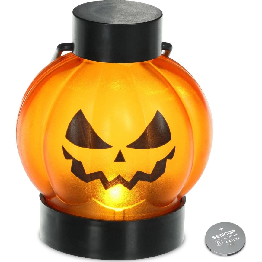 НАБІР 6x LED Прикраса HALLOWEEN LED/1xCR2032/теплий білий гарбуз