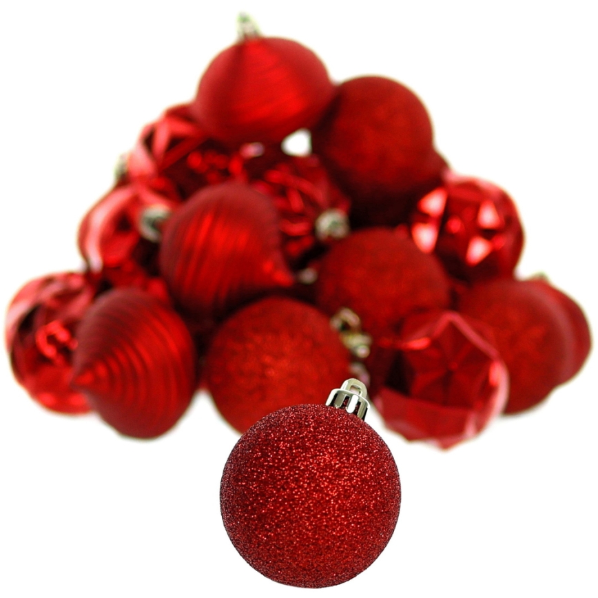 Набір ялинкових іграшок 30 шт. червоний