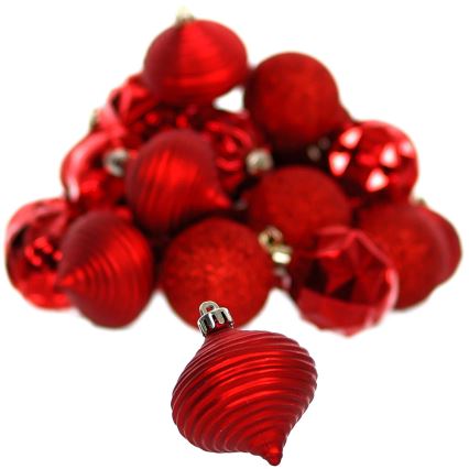 Набір ялинкових іграшок 30 шт. червоний