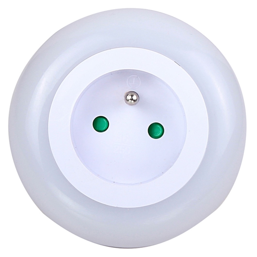 Навігаційний LED світильник з датчиком сутінків та розеткою LED/0,6W/230V