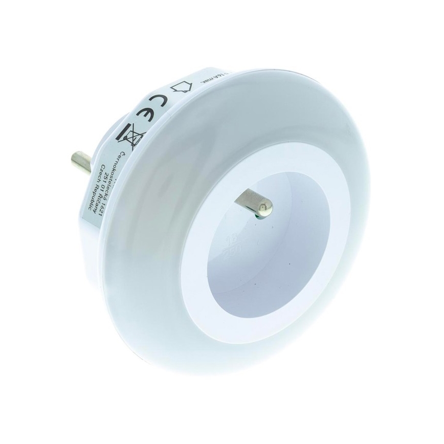 Навігаційний LED світильник з датчиком сутінків та розеткою LED/0,6W/230V