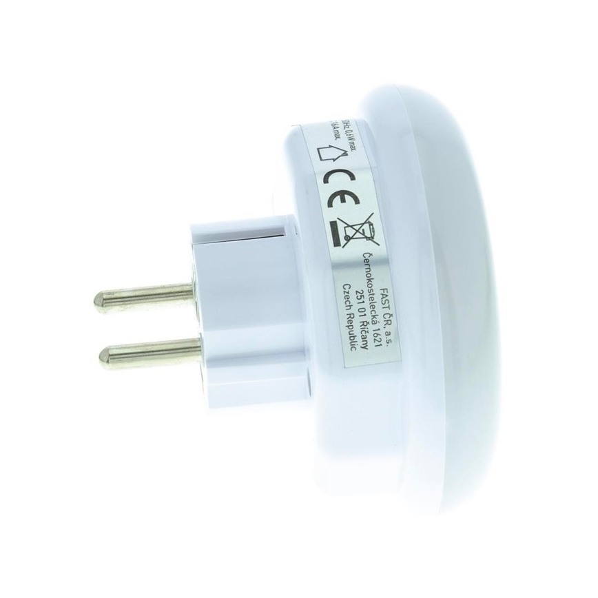 Навігаційний LED світильник з датчиком сутінків та розеткою LED/0,6W/230V