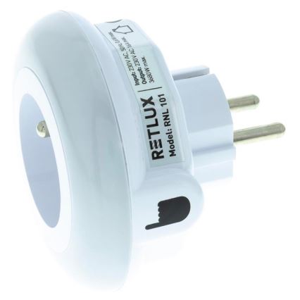 Навігаційний LED світильник з датчиком сутінків та розеткою LED/0,6W/230V
