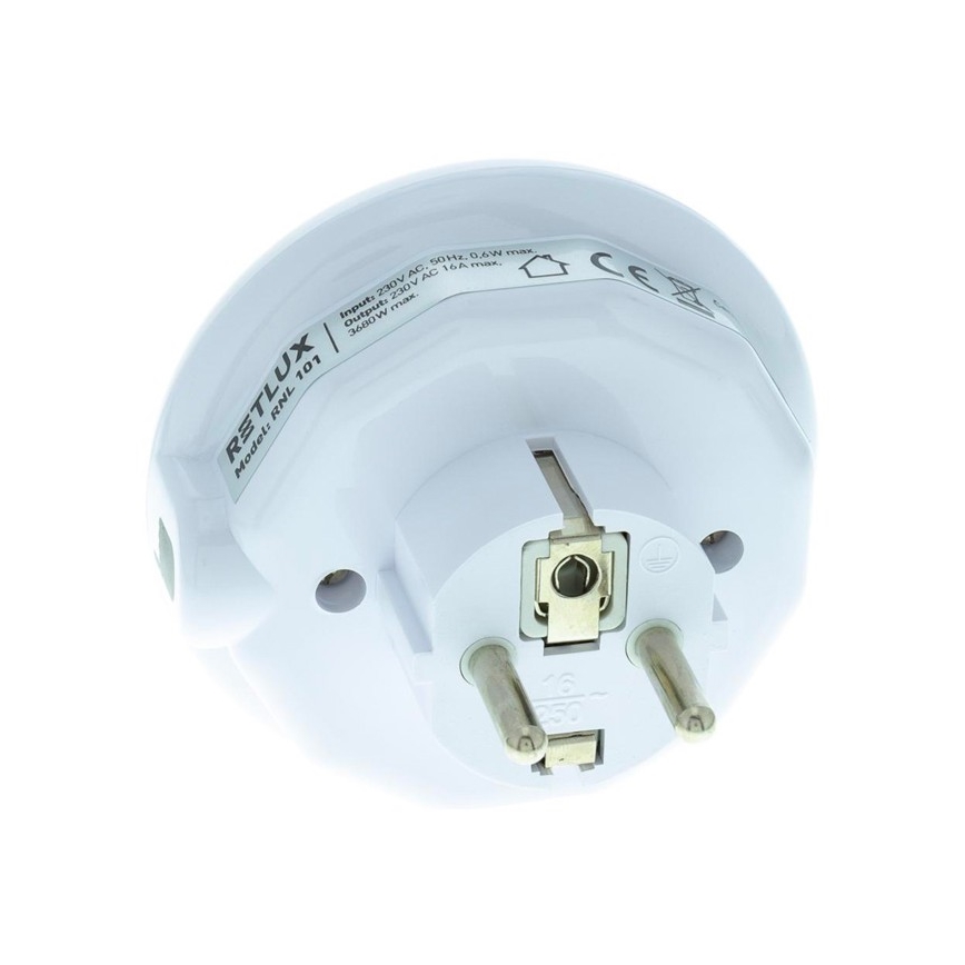 Навігаційний LED світильник з датчиком сутінків та розеткою LED/0,6W/230V
