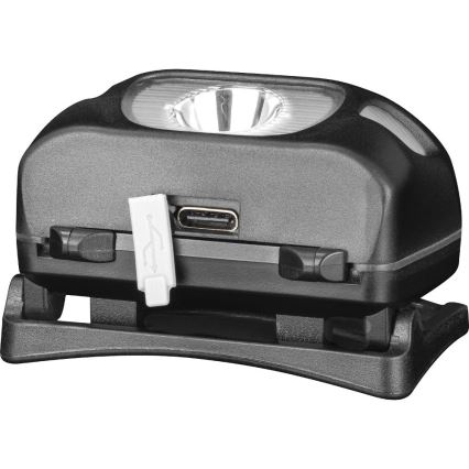 Перезаряжаемый налобный светодиодный фонарь, 3 Вт, аккумулятор 1200 мА·ч, степень защиты IP44, чёрный