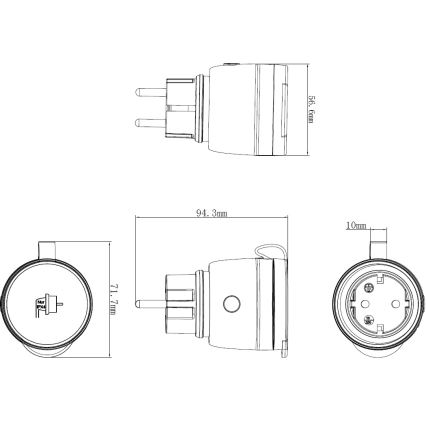 Розумна вулична розетка 3680W/230V/Тип F SCHUKO/16A Wi-Fi IP44