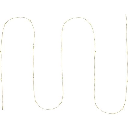 Светодиодная гирлянда — 20 светодиодов, питание от 2 батареек AA, длина 2,3 м, тёплый белый