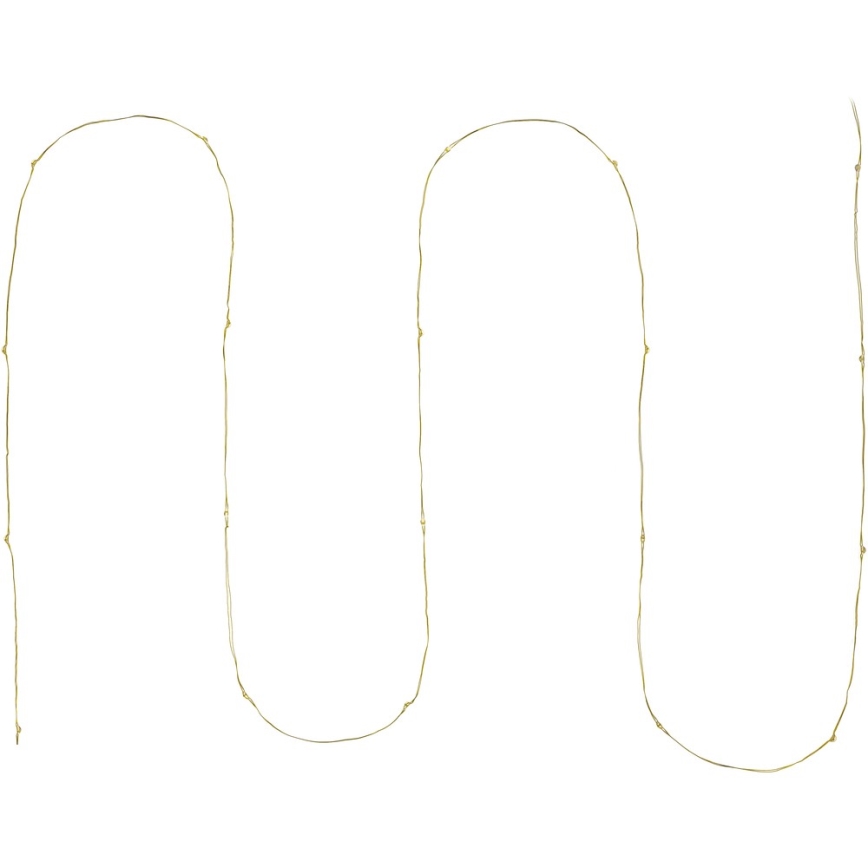 Светодиодная гирлянда — 20 светодиодов, питание от 2 батареек AA, длина 2,3 м, тёплый белый