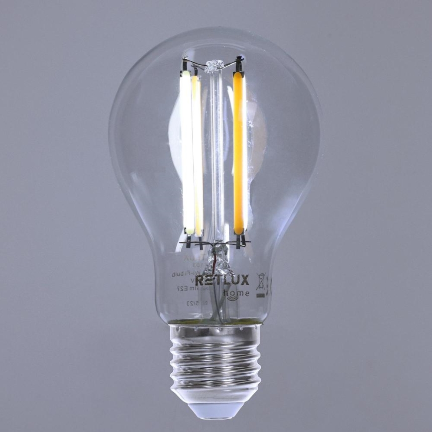 Светодиодная лампочка с регулированием яркости FILAMENT A60 E27/7W/230V 2700-6500K Wi-Fi Tuya