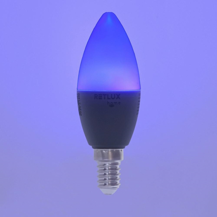 Светодиодная RGBW-лампочка с регулированием яркости C37 E14/4,5W/230V 2700-6500K Wi-Fi Tuya
