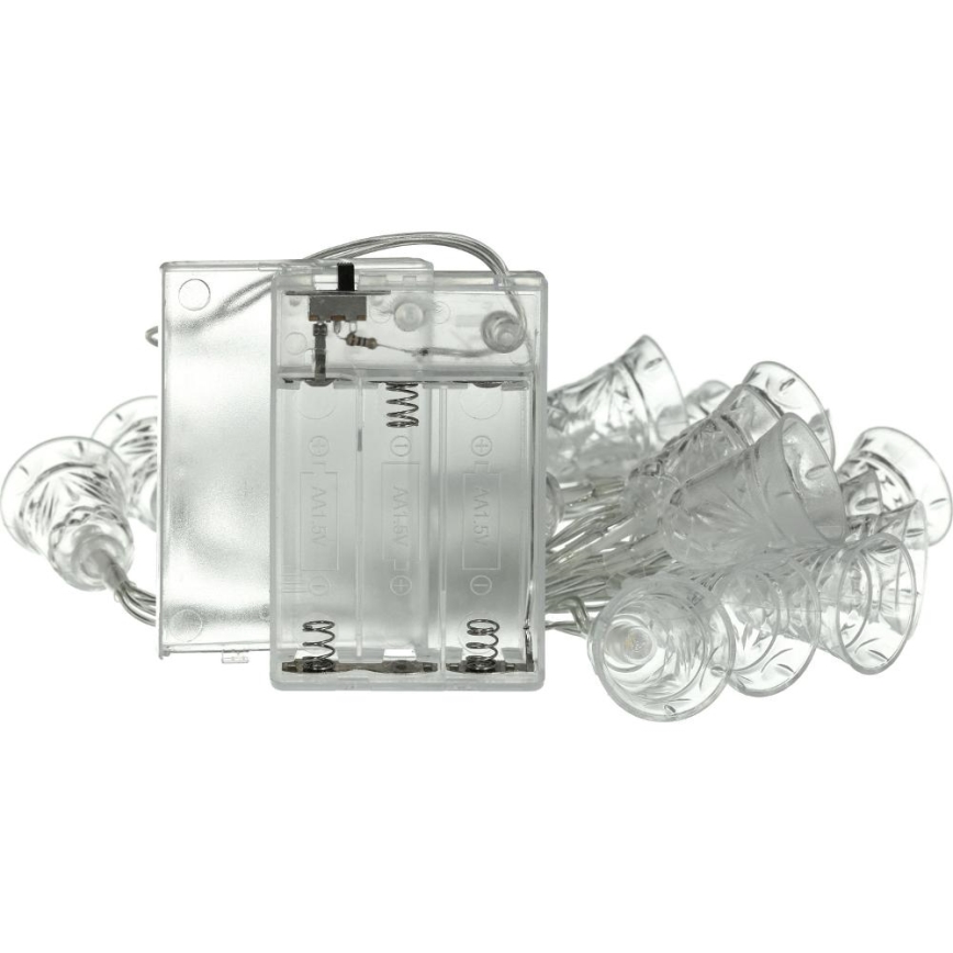 Светодиодная рождественская гирлянда 20xLED/3xAA/теплый белый 2,2 м колокольчики