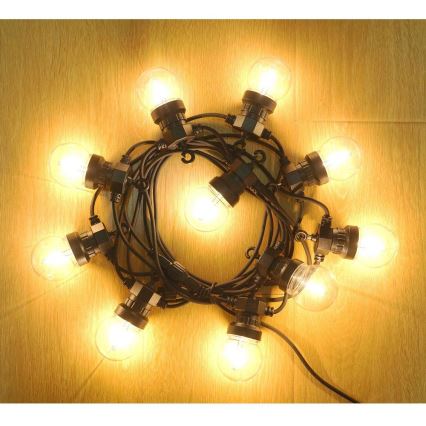 LED уличная декоративная гирлянда GIRLANDA G45 10xE27/230V 8m IP44 тёплый белый