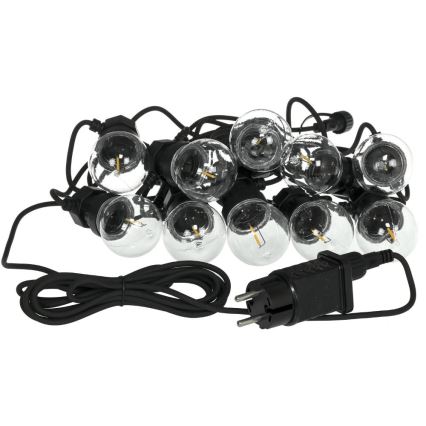 LED уличная декоративная гирлянда GIRLANDA G45 10xE27/230V 8m IP44 тёплый белый