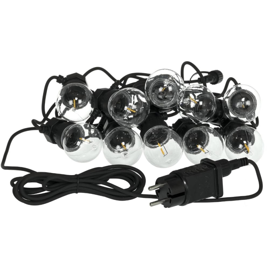 LED уличная декоративная гирлянда GIRLANDA G45 10xE27/230V 8m IP44 тёплый белый