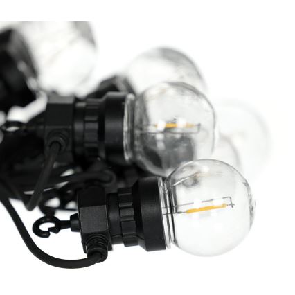 LED уличная декоративная гирлянда GIRLANDA G45 10xE27/230V 8m IP44 тёплый белый