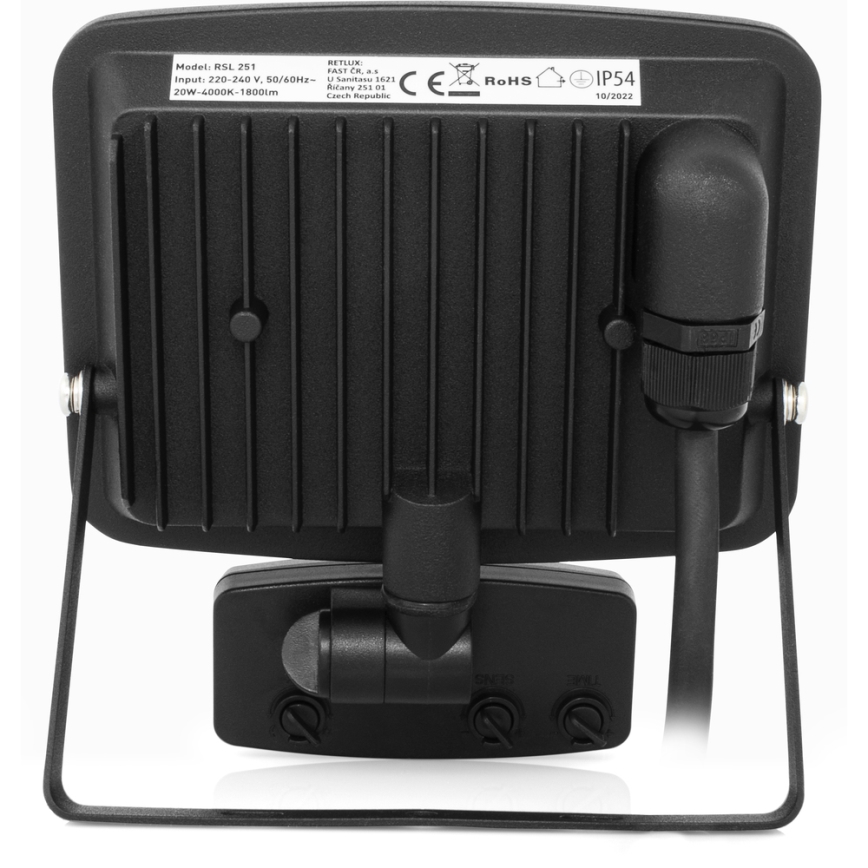 Светодиодный безрамочный прожектор с датчиком LED/20W/230V 4000K IP65