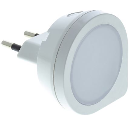 Светодиодный навигационный светильник в розетку с датчиком LED/0,4W/230V 3000K белый