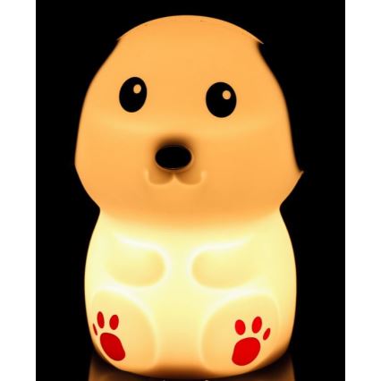 Світлодіодна регульована дитяча нічна лампа LED/0,4 Вт/1000 мАг собачка