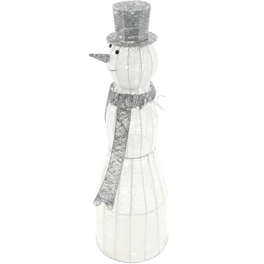 Світлодіодні вуличні різдвяні декорації LED/3,6W/230V/холодний білий 124 см IP44 сніговик