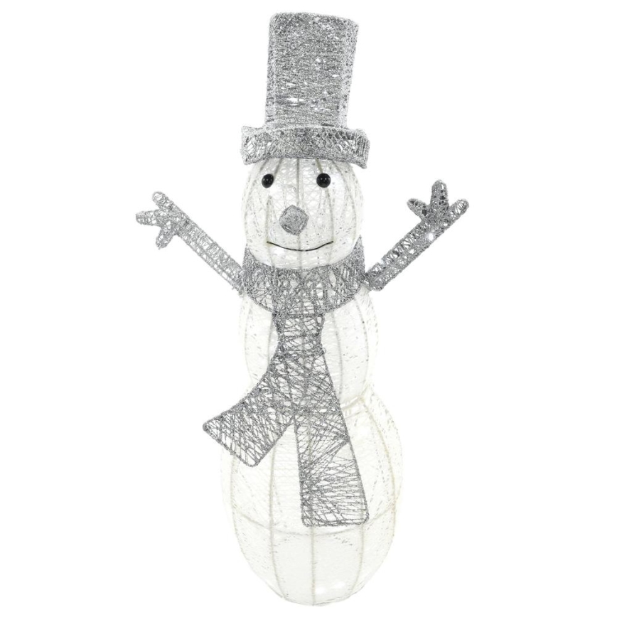 Світлодіодні вуличні різдвяні декорації LED/3,6W/230V/холодний білий 75 см IP44 сніговик