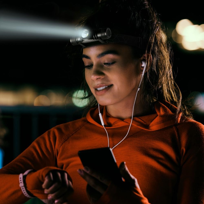 Світлодіодний акумуляторний алюмінієвий налобний ліхтар LED/2600 mAh IP66