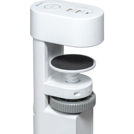 Подовжувач з кріпленням на стіл, 3 розетки, тип E + 2xUSB-A + 1xUSB-C, 1,5 м, білий