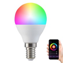 RGB LED Димерна лампочка G45 E14/5,5W/230V 3000-6500K Wi-fi Tuya