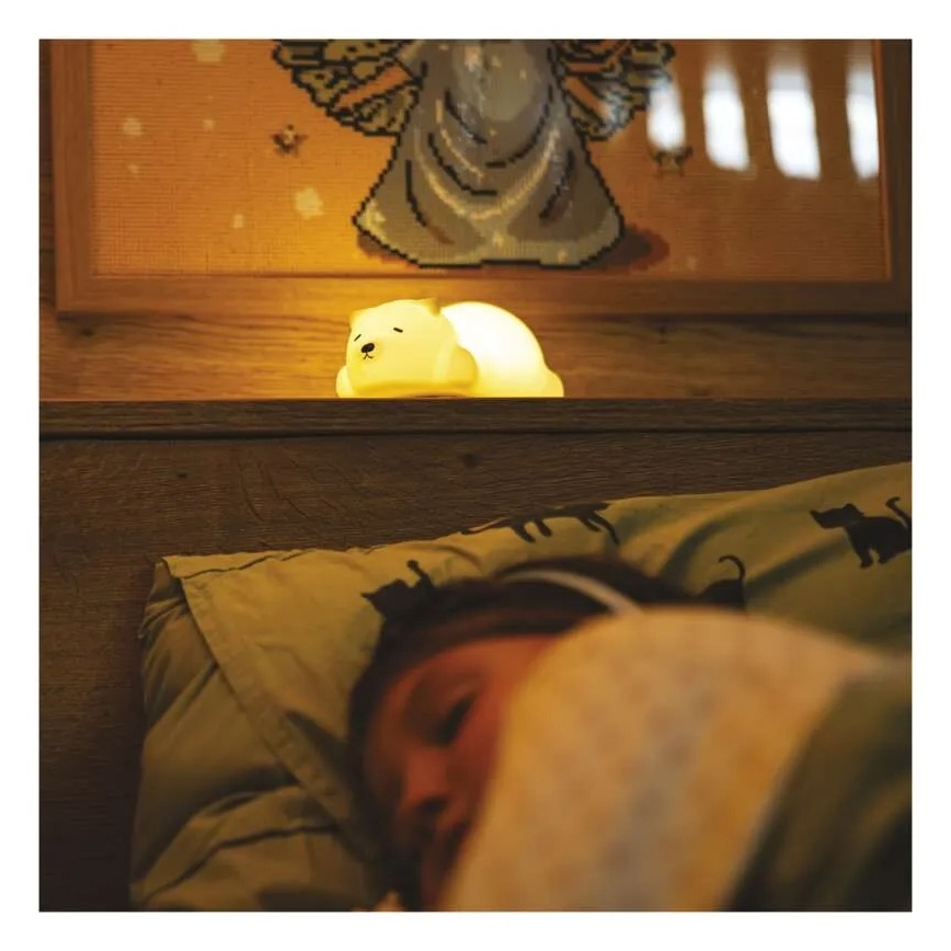 LED RGB перезаряжаемый сенсорный ночник LED/3,7 В 1200 мА·ч — медведь