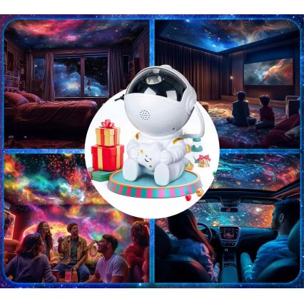 RGB LED-проектор 5W/5V в форме астронавта + пульт дистанционного управления