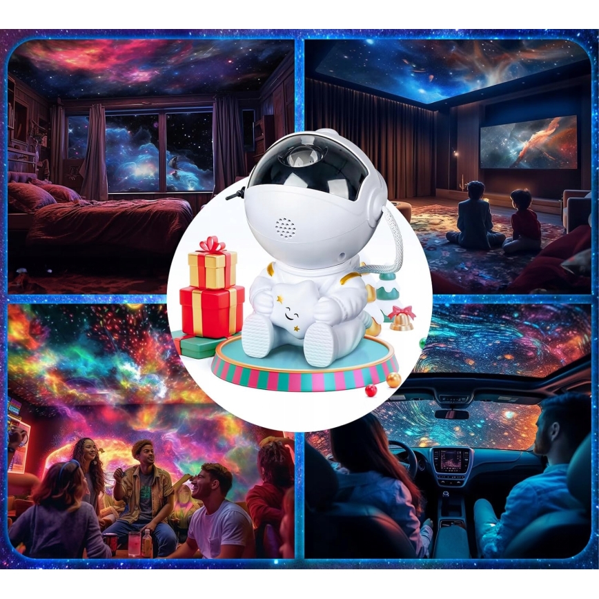 RGB LED-проектор 5W/5V в форме астронавта + пульт дистанционного управления