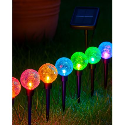 RGB LED солнечный светильник 10×LED/1,2 В 300 мА·ч IP44 чёрный