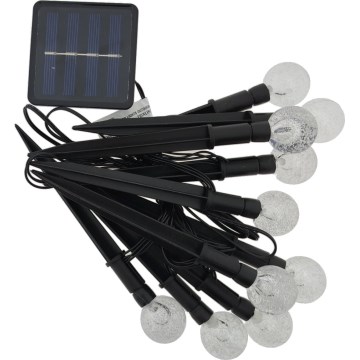 RGB LED солнечный светильник 10×LED/1,2 В 300 мА·ч IP44 чёрный