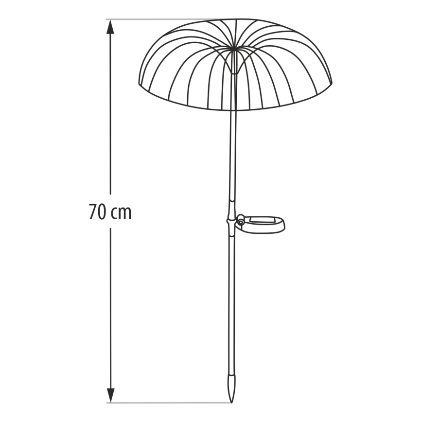 RGB LED сонячний світильник LED/1,2V 300 mAh IP44 чорний